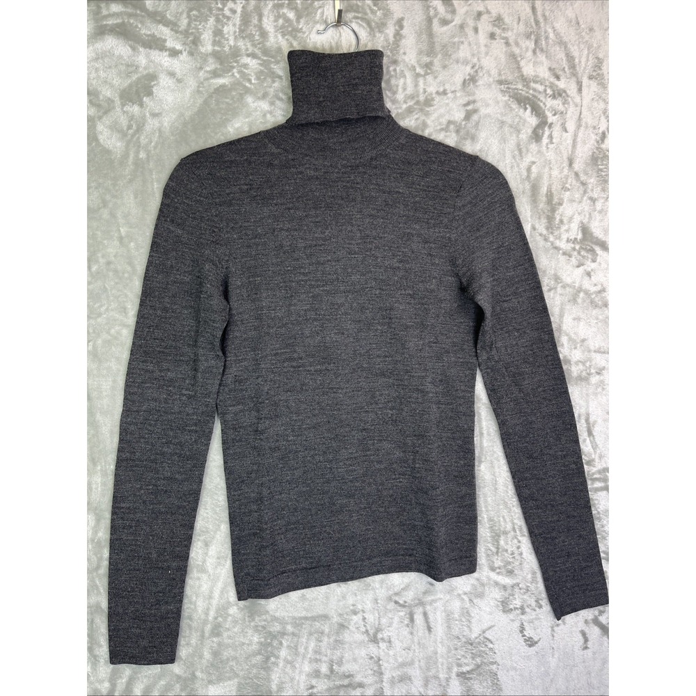 Theory Womens Sweater Wool Turtleneck Long Sleeves Pullover Sweater Gray Sz P/TP
